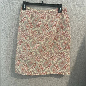 Merona‎ 100% silk paisley skirt with side slit
